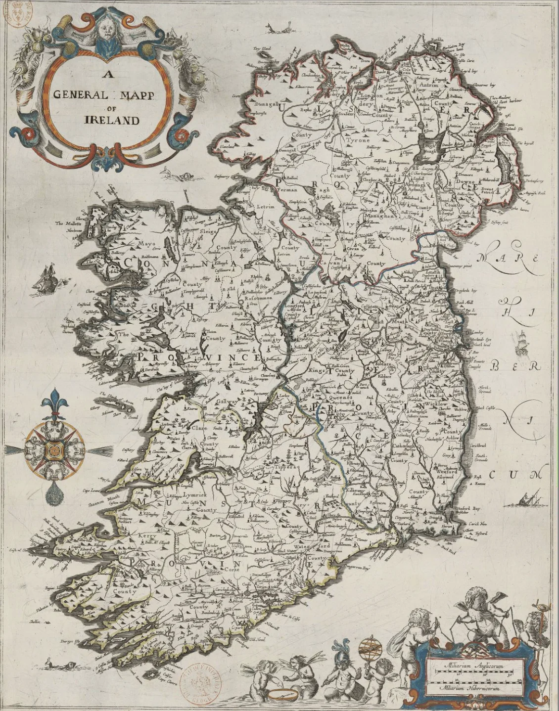 A General Mapp of Ireland (Sir William Petty, Hiberniae Delineatio atlas, c. 1685): Petty General Mapp of Ireland (1685)